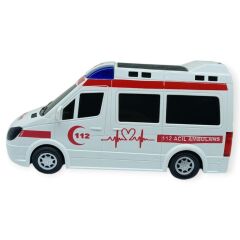 Ambulans Sesli Işıklı Pilli Yerde Gezen - 89-2689B