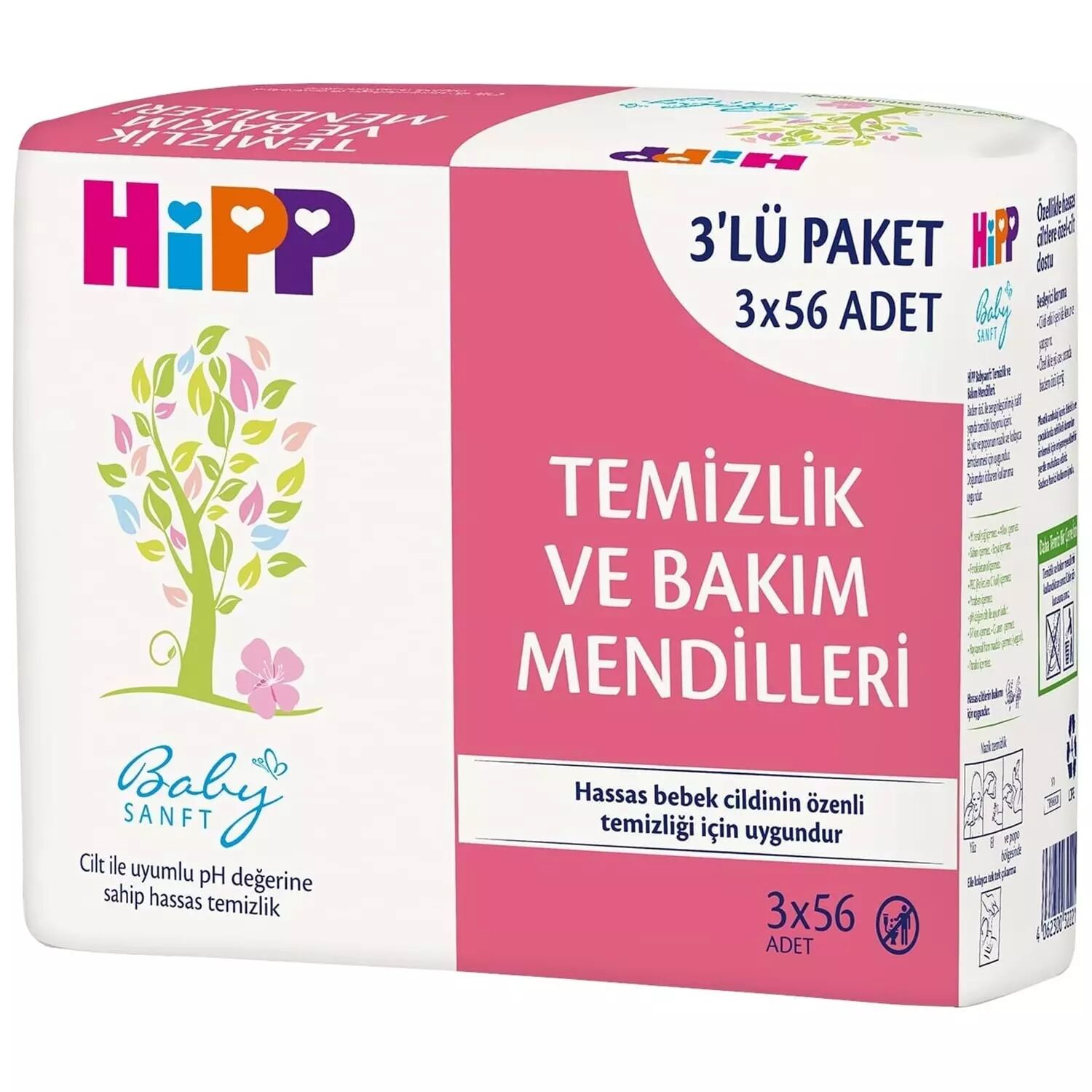 Hipp Temizlik ve Bakım Mendili 3'Lü 168 Yaprak