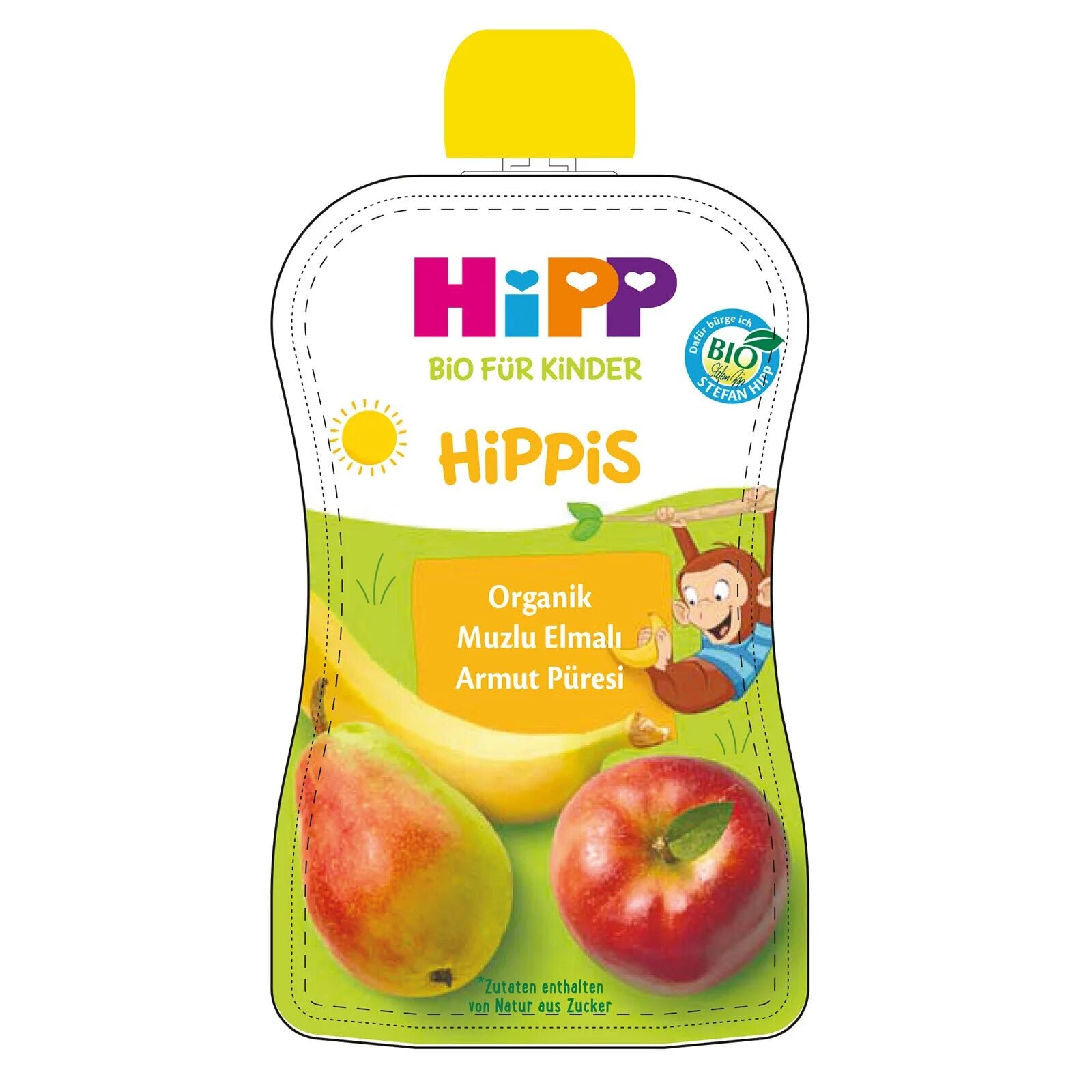 Hipp Organik Muzlu Elmalı Armutlu Meyve Püresi 100gr