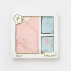 Bibaby Biorganic Always Happy 5'Li Hastane Çıkış Seti 62343 Gül Kurusu Mint