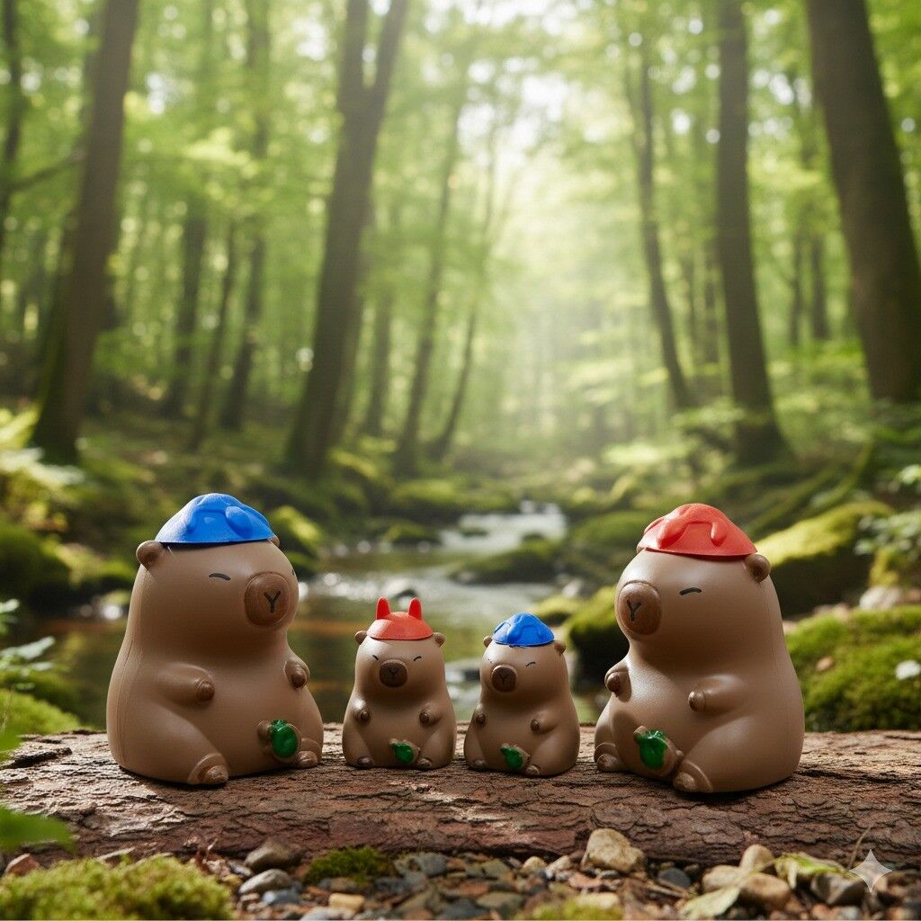 Sevimli Hayvanlar Serisi - Kapibara 4 ' lü Figür Set