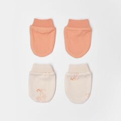 Bibaby Biorganic Hello Safari 2'Li Bebek Eldiven 72224 Ekru Kiremit