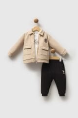 U.S. Polo Assn 3'lü Takım USB2549 Bej