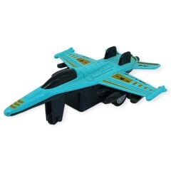 Çek Bırak Metal Mini Savaş Uçağı 10 cm - Turkuaz