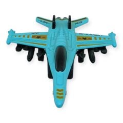 Çek Bırak Metal Mini Savaş Uçağı 10 cm - Turkuaz