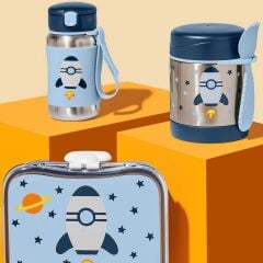 Skip Hop Zoo Pipetli Paslanmaz Çelik Suluk 350 ml Roket
