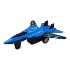 Çek Bırak Metal Mini Savaş Uçağı 10 cm - Mavi