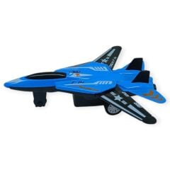 Çek Bırak Metal Mini Savaş Uçağı 10 cm - Mavi