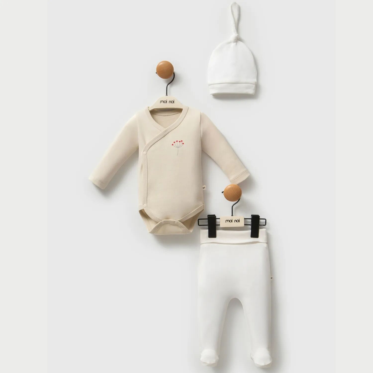 Moi Noi Kokina Şapka Body Pantolon Takım MNB5333 Bej