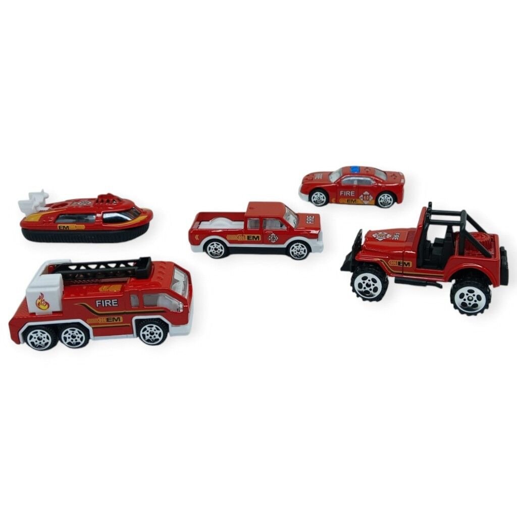 İş Araçları Serisi - İtfaiye Araç Seti 5 Parça 7 cm - TH733