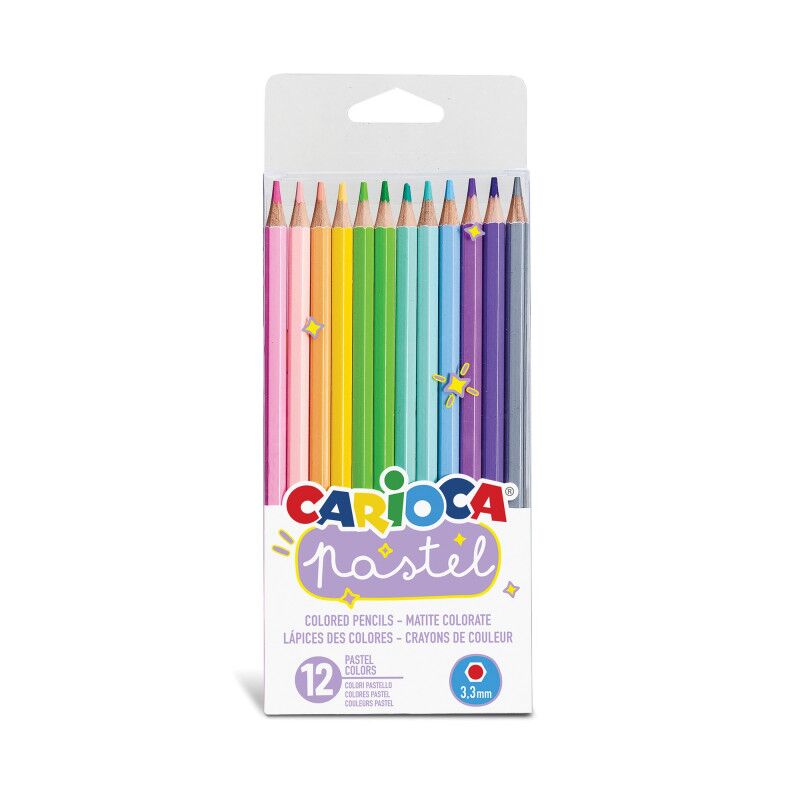 Carioca Pastel Renk Kuru Boya Kalemi 12li