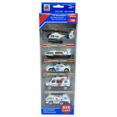 İş Araçları Serisi - Ambulans Araç Seti 5 Parça 7 cm - TH733