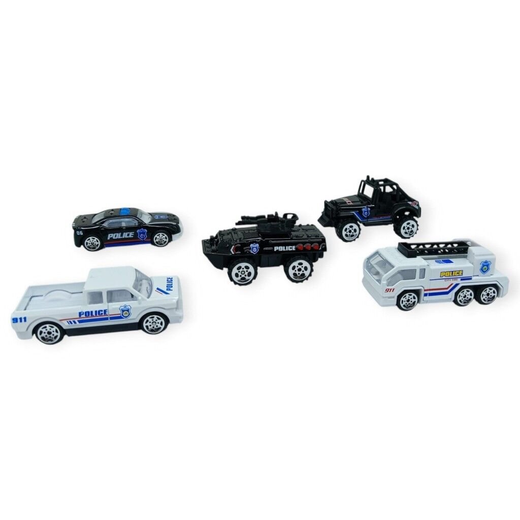İş Araçları Serisi - Polis Araç Seti 5 Parça 7 cm - TH733