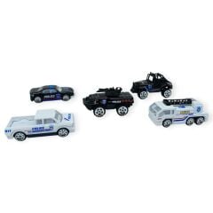İş Araçları Serisi - Polis Araç Seti 5 Parça 7 cm - TH733