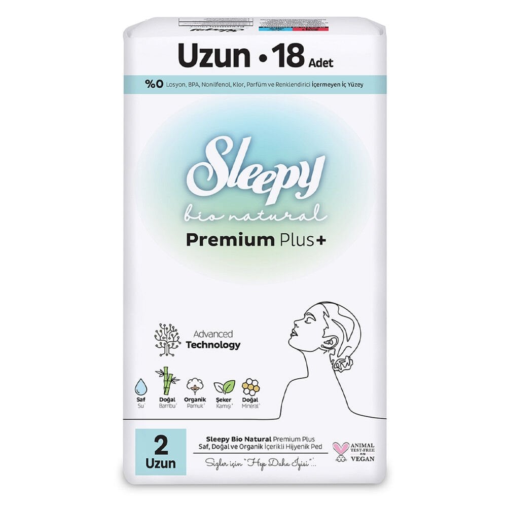 Sleepy Bio Natural Premium Plus Uzun Ped 18 Adet