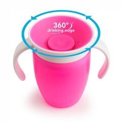 Munchkin Mucize 360° Alıştırma Bardağı 6 Ay+ 207 ml Pembe