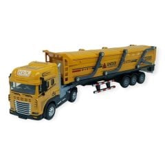 Metal Tır 1:24 - Sesli Işıklı Kum Taşıyıcı Tır 39 cm - Sarı