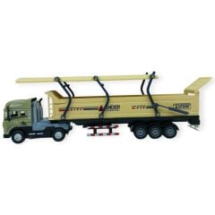 Metal Tır 1:24 - Sesli Işıklı Kum Taşıyıcı Tır 39 cm - Haki