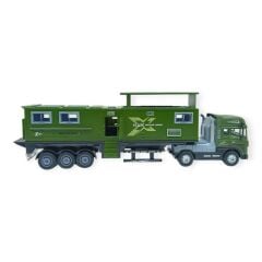 Metal Tır 1:24 - Sesli Işıklı Karavan Tır 39 cm - Yeşil