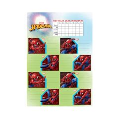 Spiderman 3'Lü Ders Programlı Etiket