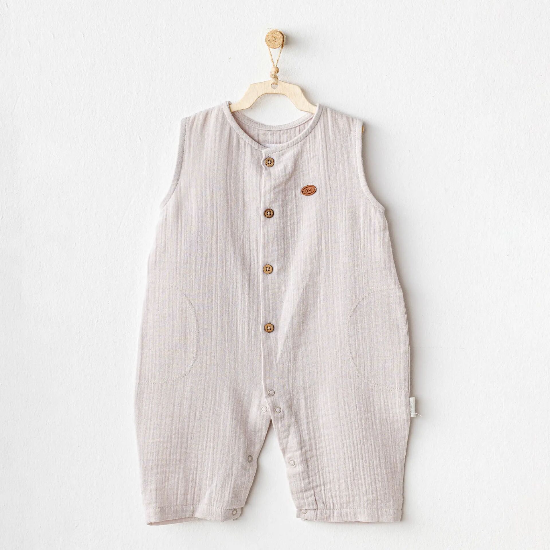 Andywawa AC25883 Müslin Home Bebe Tulum Beige