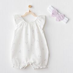 Andywawa AC25573 Magical Butterfly Müslin Bebek Tulum Takım White