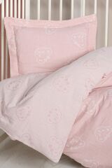 Kanz Jakarlı Müslin Bebek Nevresim Takımı Knz-013 Bear Pembe