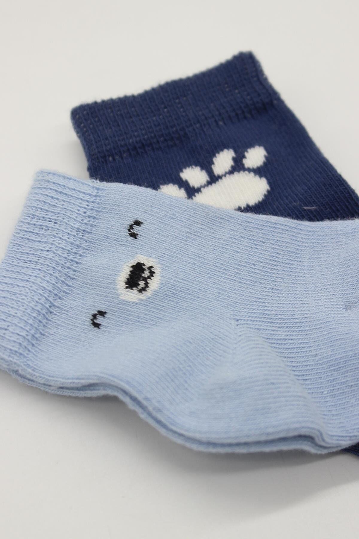 Bistyle Bear Penye Soket Çorap 2’Li BS10116 Mavi
