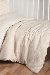 Kanz Jakarlı Müslin Bebek Nevresim Takımı Knz-013 Heart Kahve