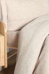 Kanz Jakarlı Müslin Bebek Nevresim Takımı Knz-013 Heart Kahve