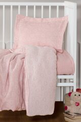Kanz Jakarlı Müslin Bebek Nevresim Takımı Knz-013 Heart Pembe