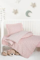 Kanz Jakarlı Müslin Bebek Nevresim Takımı Knz-013 Stars Pembe