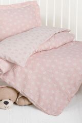 Kanz Jakarlı Müslin Bebek Nevresim Takımı Knz-013 Stars Pembe