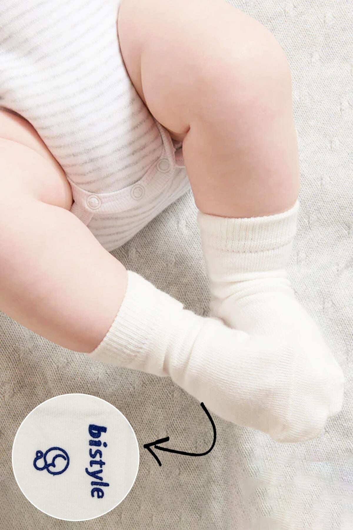 Bistyle Puanlı Kaymaz Penye Soket Çorap 3’Lü BS10108 İndigo
