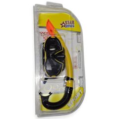 Çocuk Dalış Maskesi ve Snorkel Seti - Star Diving - Sarı