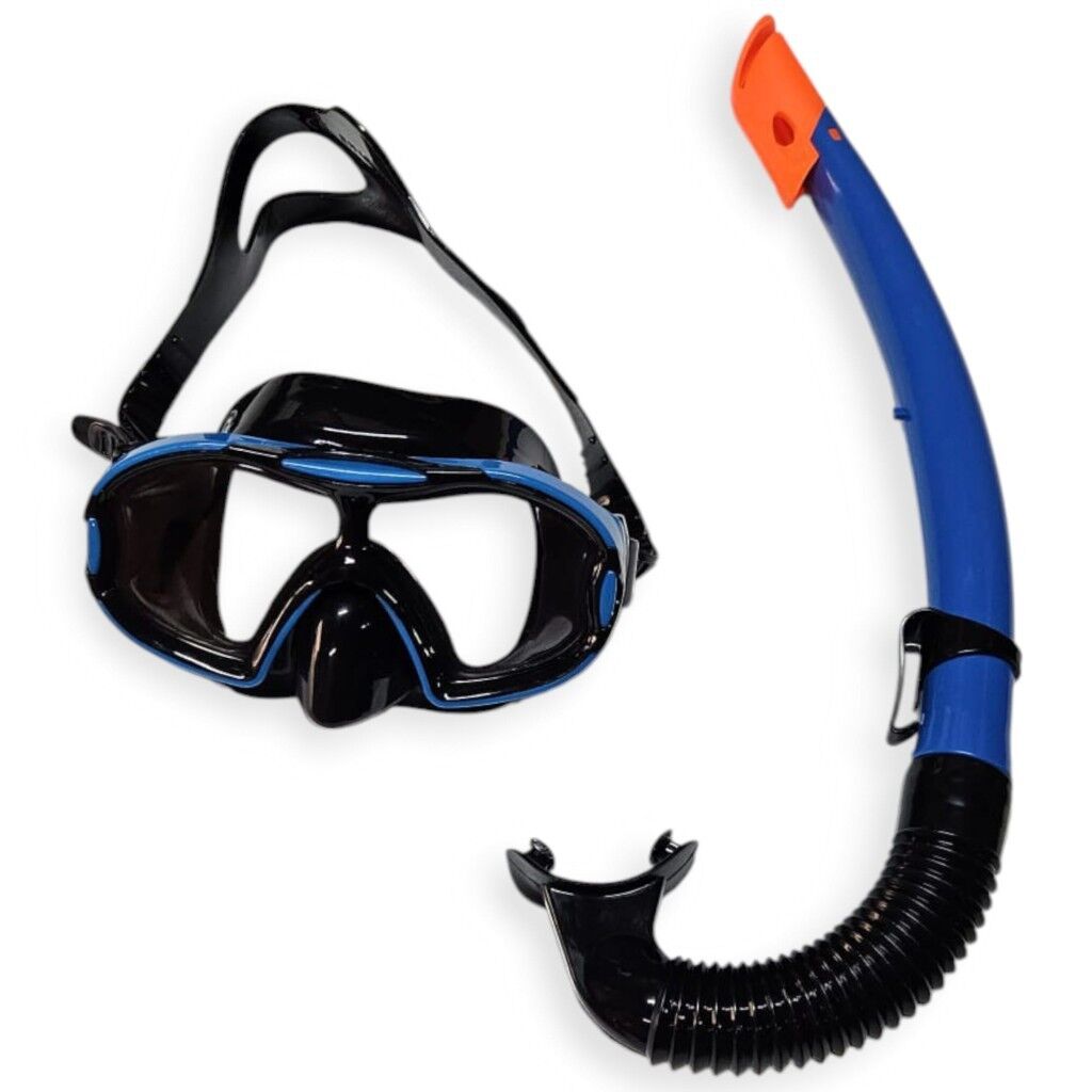 Çocuk Dalış Maskesi ve Snorkel Seti - Star Diving - Mavi