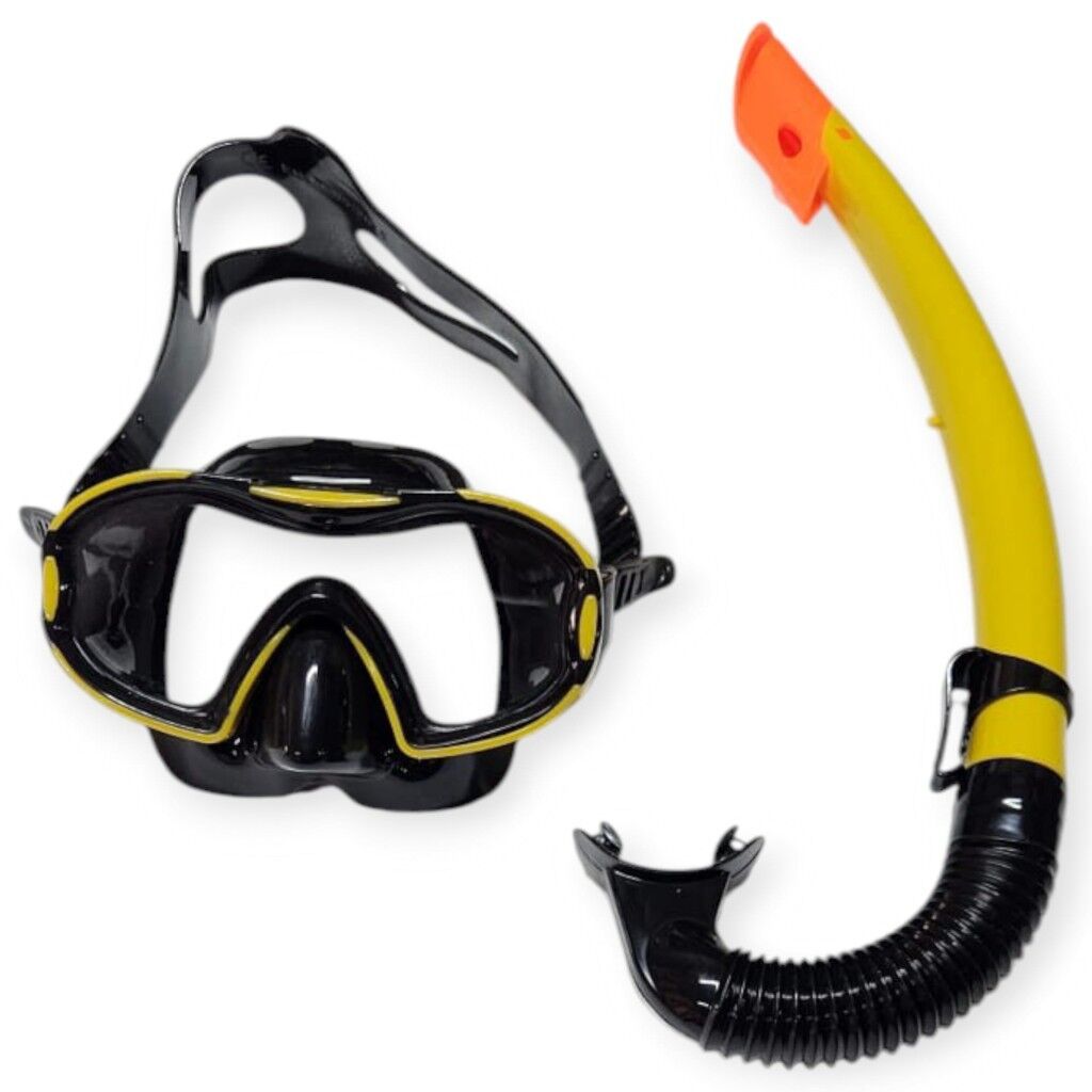 Çocuk Dalış Maskesi ve Snorkel Seti - Star Diving - Sarı