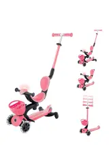 Globber Go Up Baby 360 Scooter (Işıklı) Koyu Pastel Pembe