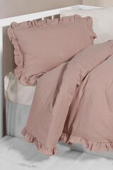 Kanz 2 Kat Fırfırlı Bebek Müslin Nevresim Knz-023 Pudra