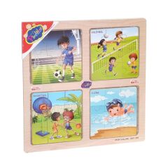 Ahşap Eğitici 4 Lü Puzzle