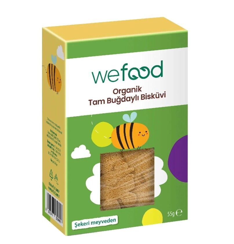 Wefood Organik Kids Tam Buğdaylı Bisküvi 55 Gr