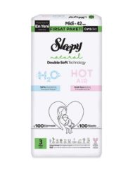 Sleepy Natural Double Soft Bebek Bezi Fırsat Paketi 3 Beden 42 Adet