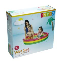 Intex Renkli Şişme Taban 3 Bölmeli Havuz 114x25 cm
