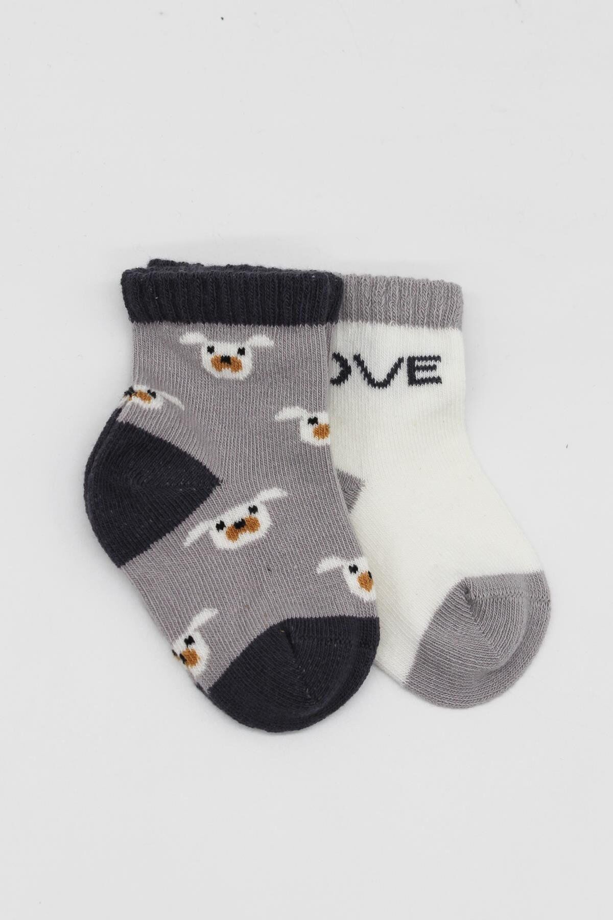 Bistyle Love Dog Penye Soket Çorap 2’Li BS10118 Gri