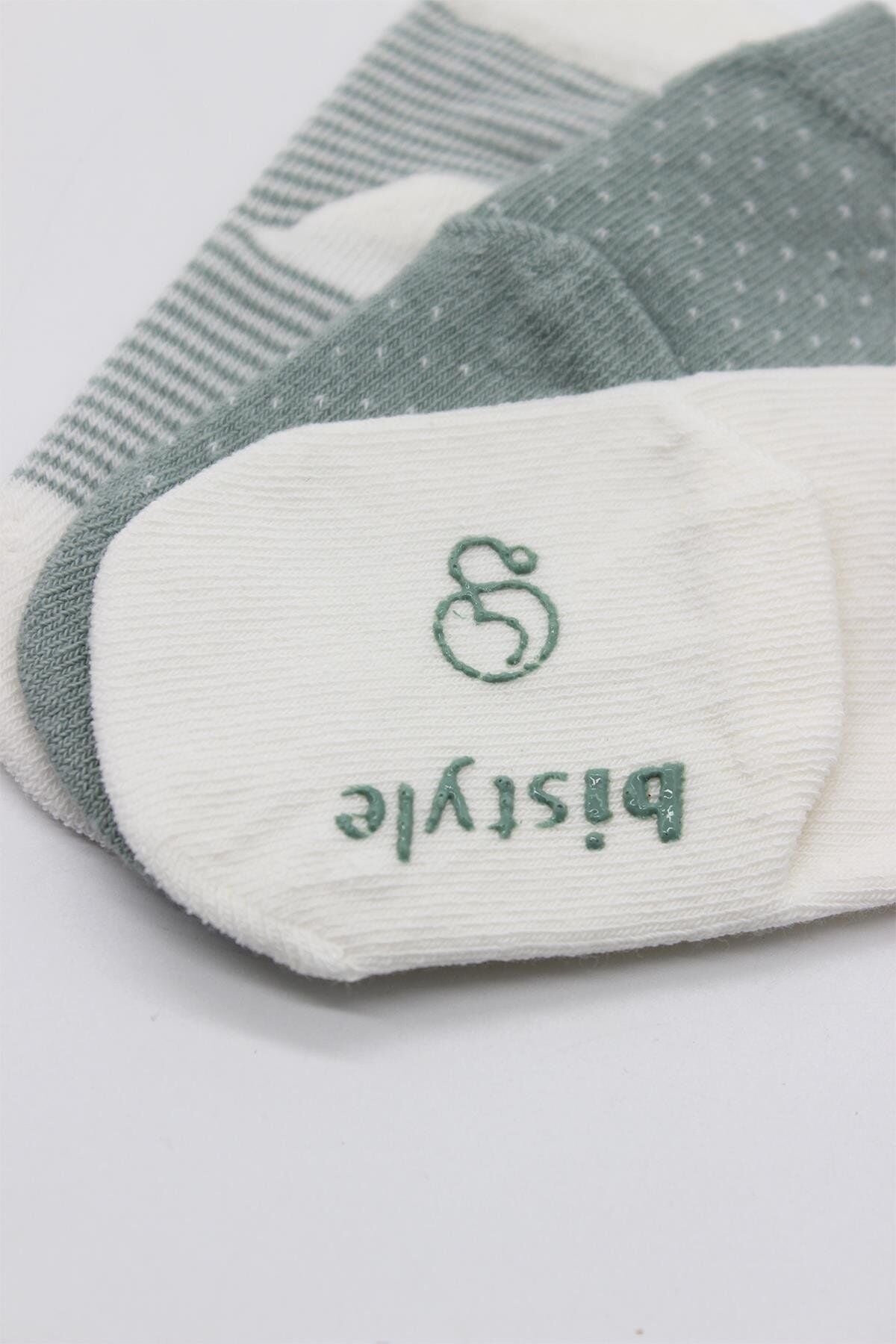 Bistyle Puanlı Kaymaz Penye Soket Çorap 3’Lü BS10108 Nil