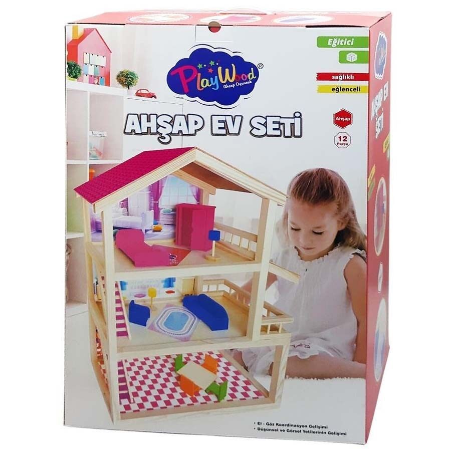 Playwood Kutuda Ahşap Ev Seti