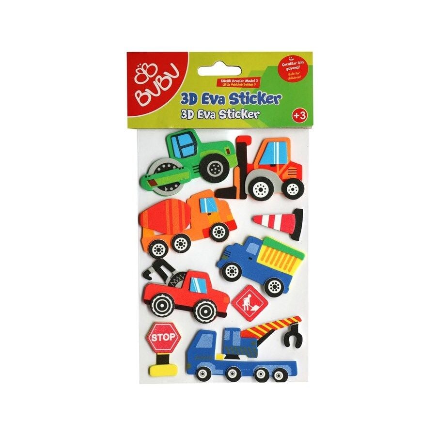 Bu-Bu Eva Sticker 3D Küçük Araçlar