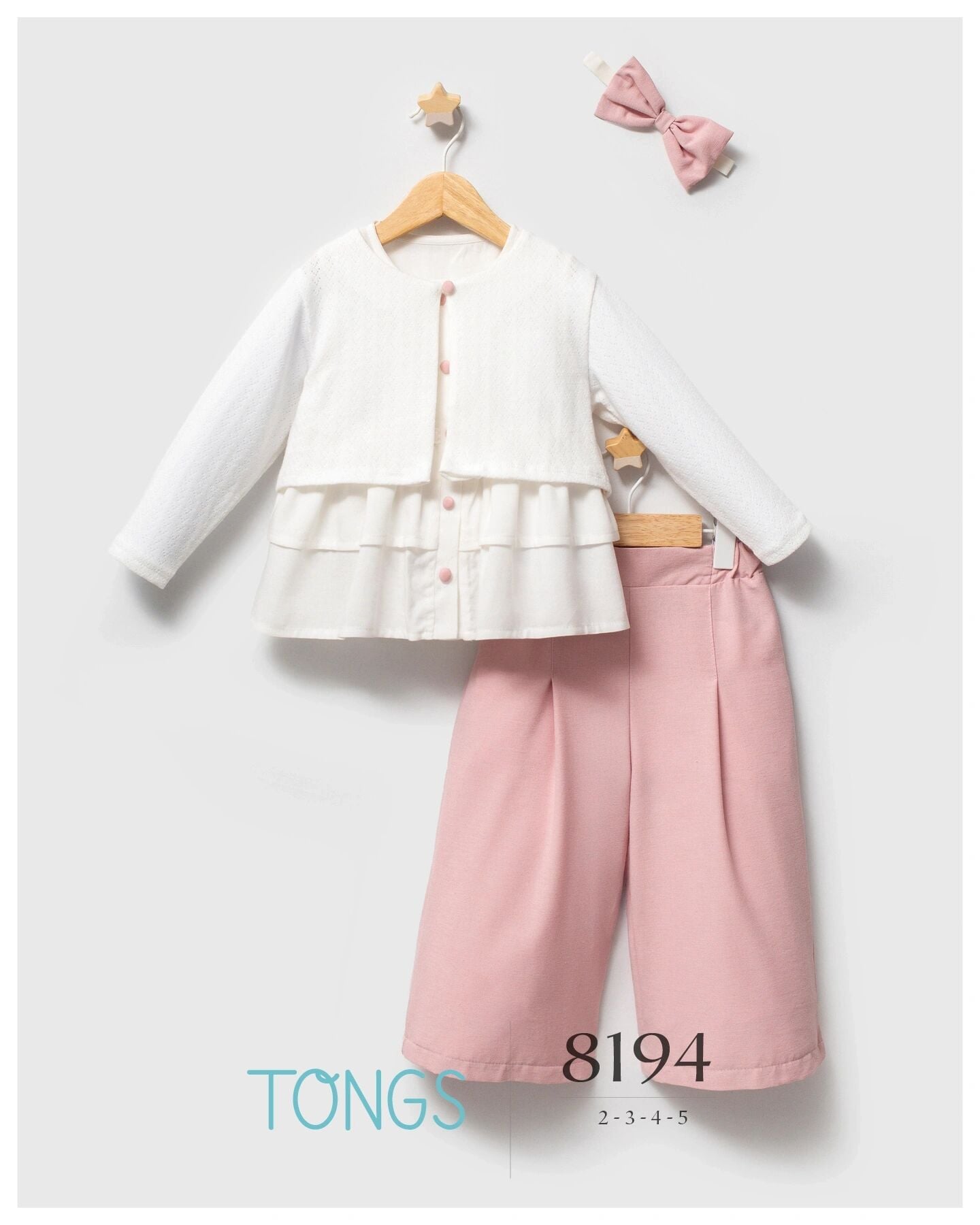 Tongs Yazlık Üçlü Takım 8194 Pembe