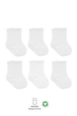 Bistyle 6'Lı Basic Penye Soket Çorap 10101 Beyaz